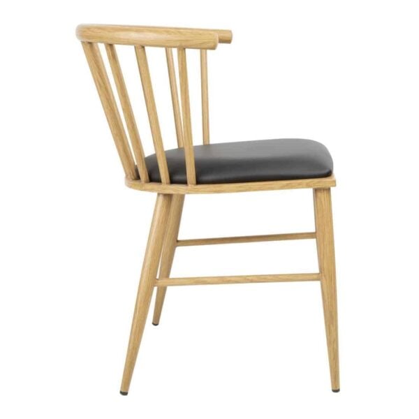 Bolero Harrowdene Padded Metal Side Chairs Wood Effect (Pack of 2) - Image 4