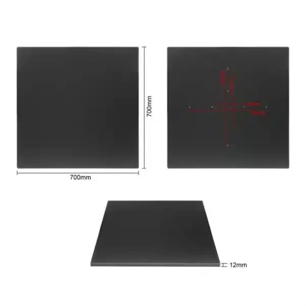 Bolero Matte Black Square Outdoor Table Top 700mm - Image 3