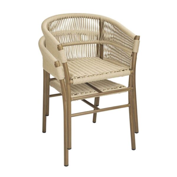 Bolero Florence Natural Rope Twist Wicker Chairs (Pack of 2) - Image 5