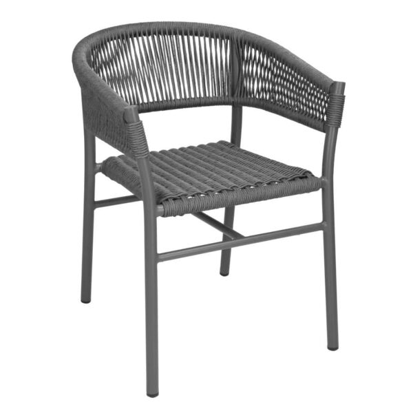 Bolero Florence Grey Mix Rope Twist Wicker Chairs (Pack of 2) - Image 2