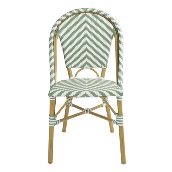 Bolero Parisian Style Rattan Side Chair Light Green (Pack of 2) - Image 3