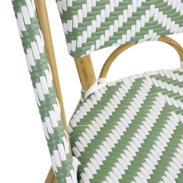Bolero Parisian Style Rattan Side Chair Light Green (Pack of 2) - Image 6