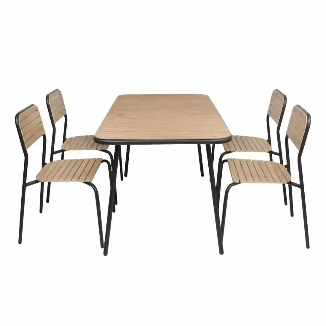 Bolero Santorini Rectangular Table Wood Effect 1400mm - Image 5