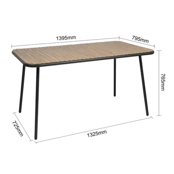 Bolero Santorini Rectangular Table Wood Effect 1400mm - Image 7