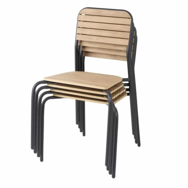Bolero Santorini Wood Effect Outdoor Chairs (Pack of 4) - Image 5