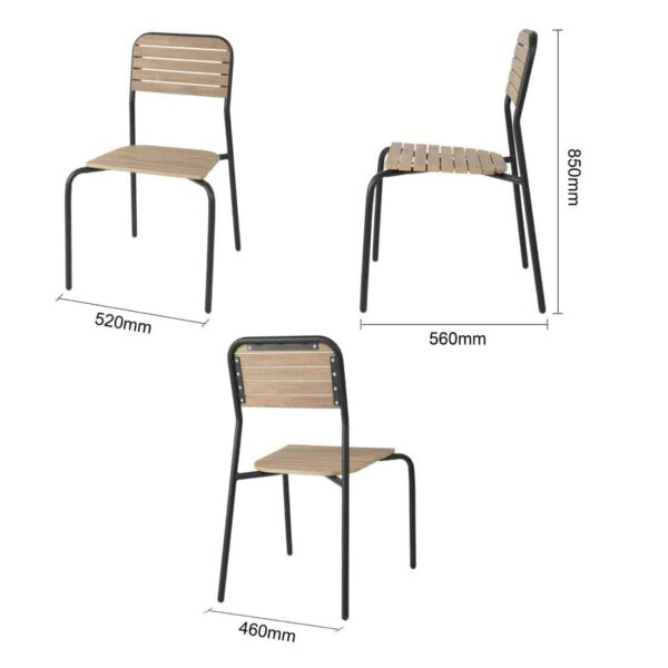Bolero Santorini Wood Effect Outdoor Chairs (Pack of 4) - Image 8
