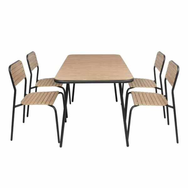 Bolero Santorini Wood Effect Outdoor Chairs (Pack of 4) - Image 9