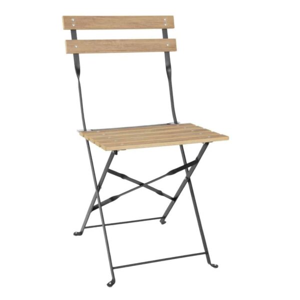 Bolero Perth Pavement Style Folding Chairs Wood Effect (Pack of 2) - Image 2