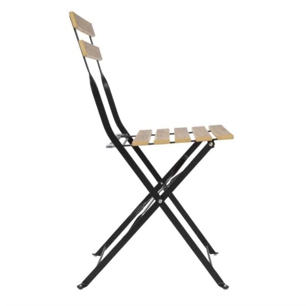 Bolero Perth Pavement Style Folding Chairs Wood Effect (Pack of 2) - Image 4