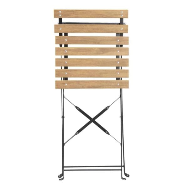 Bolero Perth Pavement Style Folding Chairs Wood Effect (Pack of 2) - Image 5