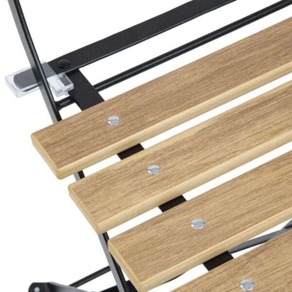 Bolero Perth Pavement Style Folding Chairs Wood Effect (Pack of 2) - Image 6