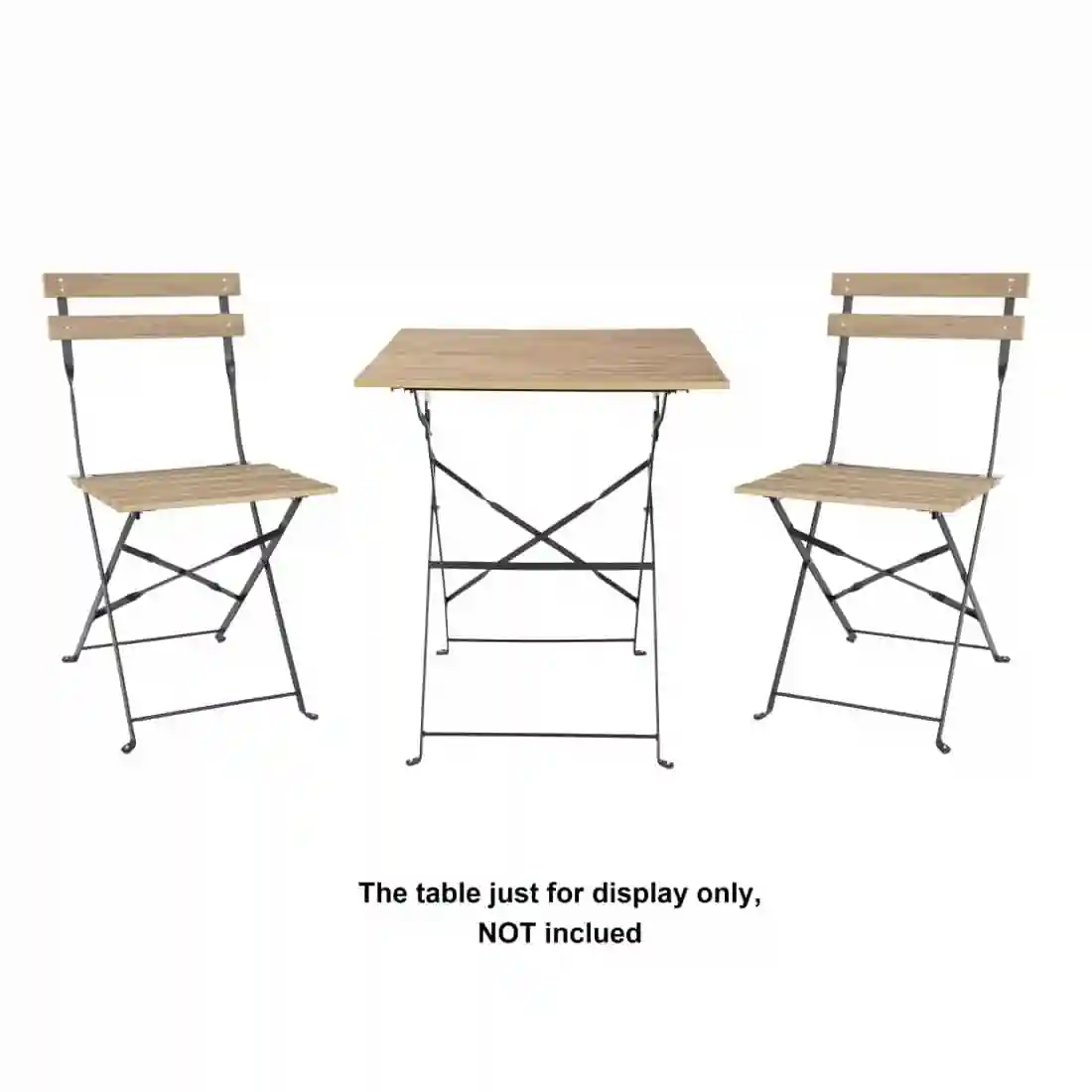 Bolero Perth Pavement Style Folding Chairs Wood Effect (Pack of 2) - Image 6