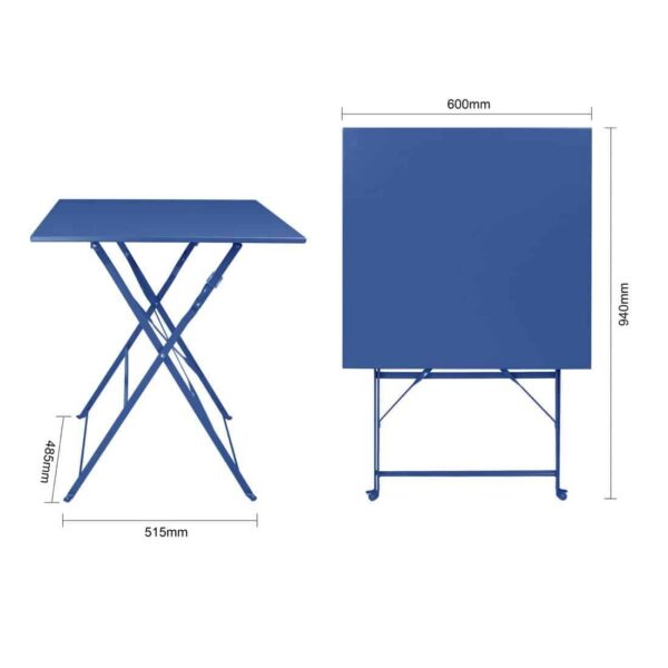 Bolero Perth Pavement Style Square Table Dark Navy - Image 7