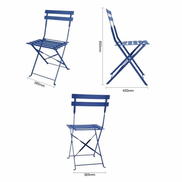 Bolero Perth Pavement Style Folding Chairs Dark Navy (Pack of 2) - Image 7