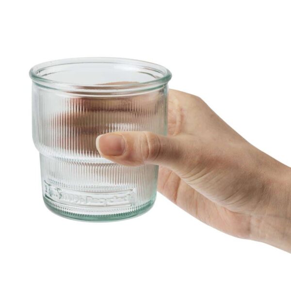 Olympia Recycled Glass Ribbed Stackable Tumblers 300ml (6 pack) - Image 6