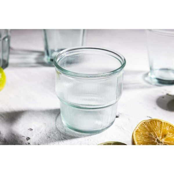 Olympia Recycled Glass Ribbed Stackable Tumblers 300ml (6 pack) - Image 8