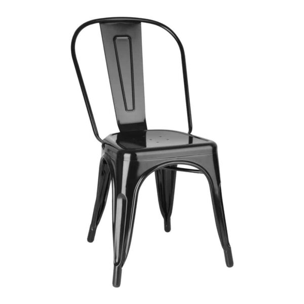 Bolero Bistro Steel Side Chairs Black (Pack of 4) - Image 1