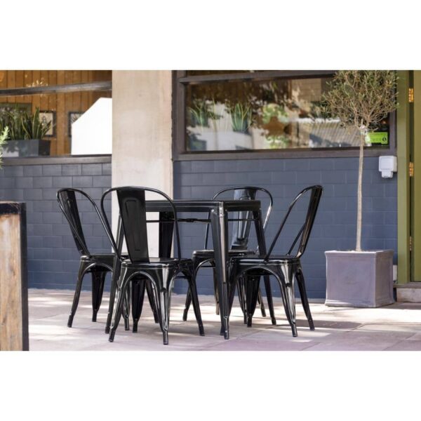 Bolero Bistro Steel Side Chairs Black (Pack of 4) - Image 7