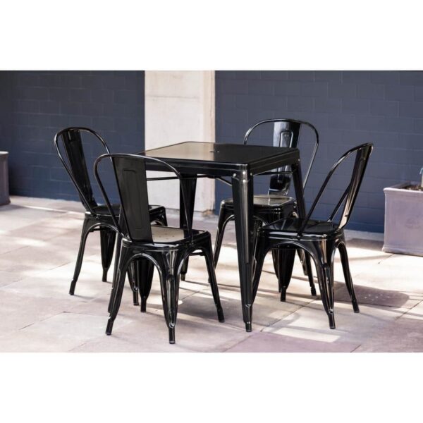 Bolero Bistro Steel Side Chairs Black (Pack of 4) - Image 8
