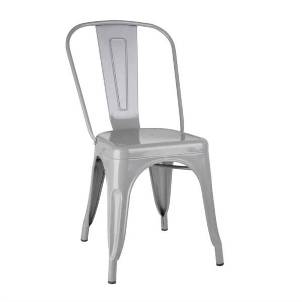 Bolero Bistro Steel Side Chairs Grey (Pack of 4) - Image 1