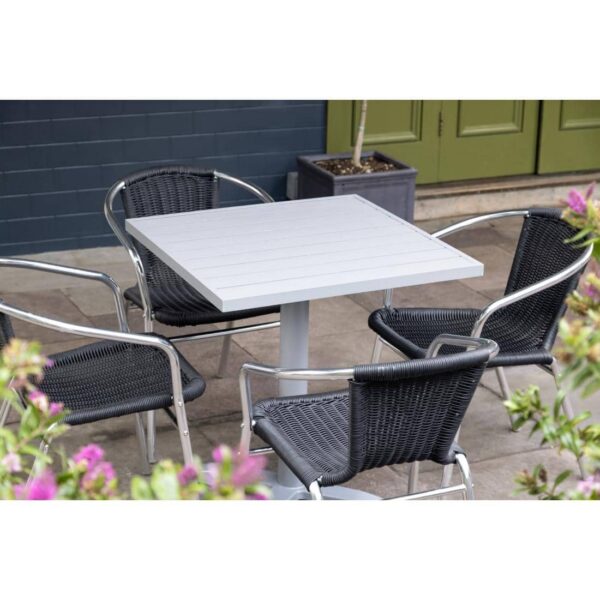 Bolero Aluminium Square Table Top Light Grey 700mm - Image 6