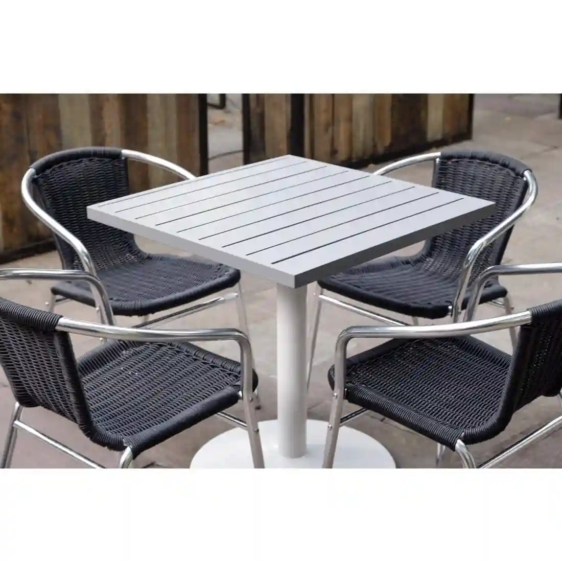 Bolero Aluminium Square Table Top Light Grey 700mm - Image 9