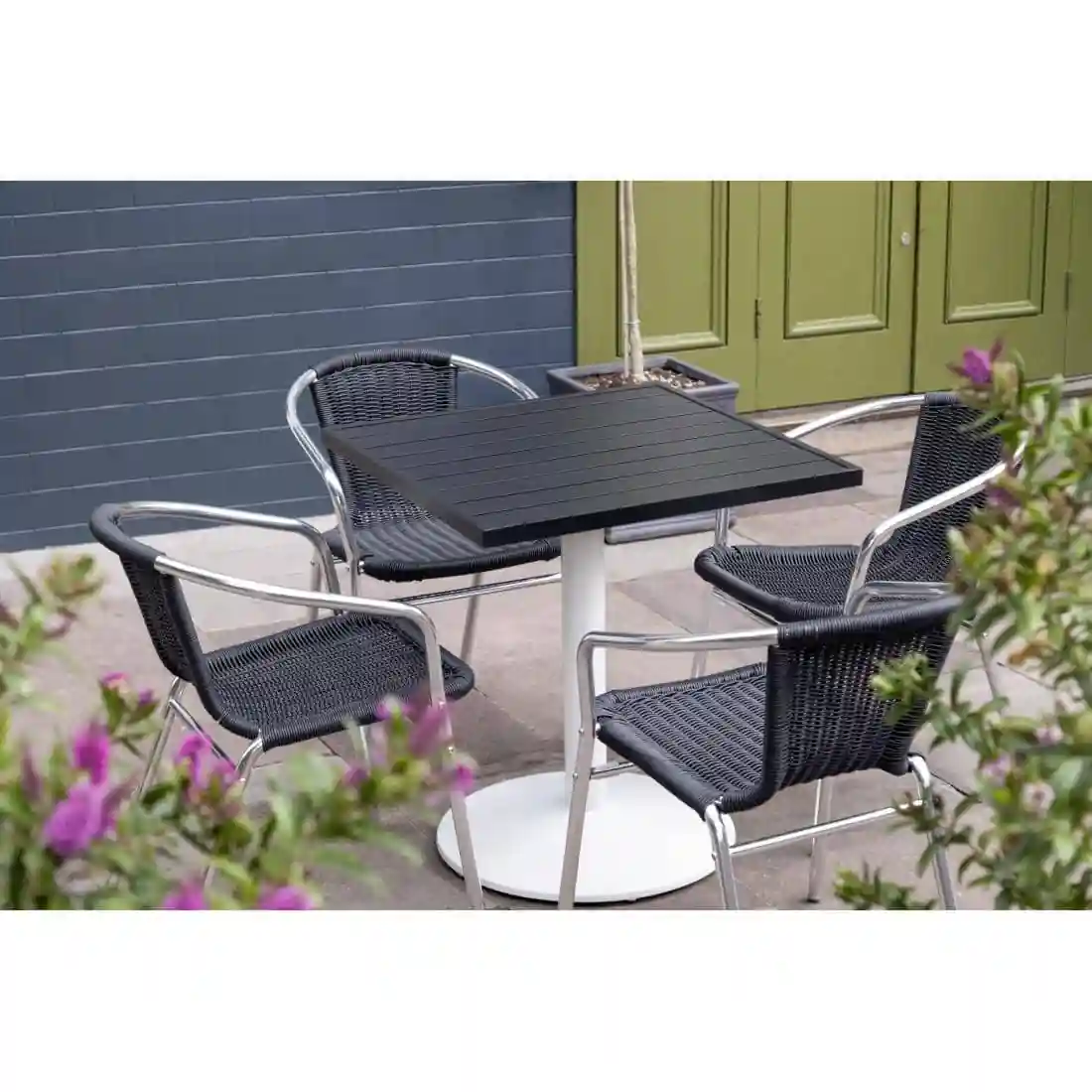 Bolero Aluminium Square Table Top Black 700mm - Image 8