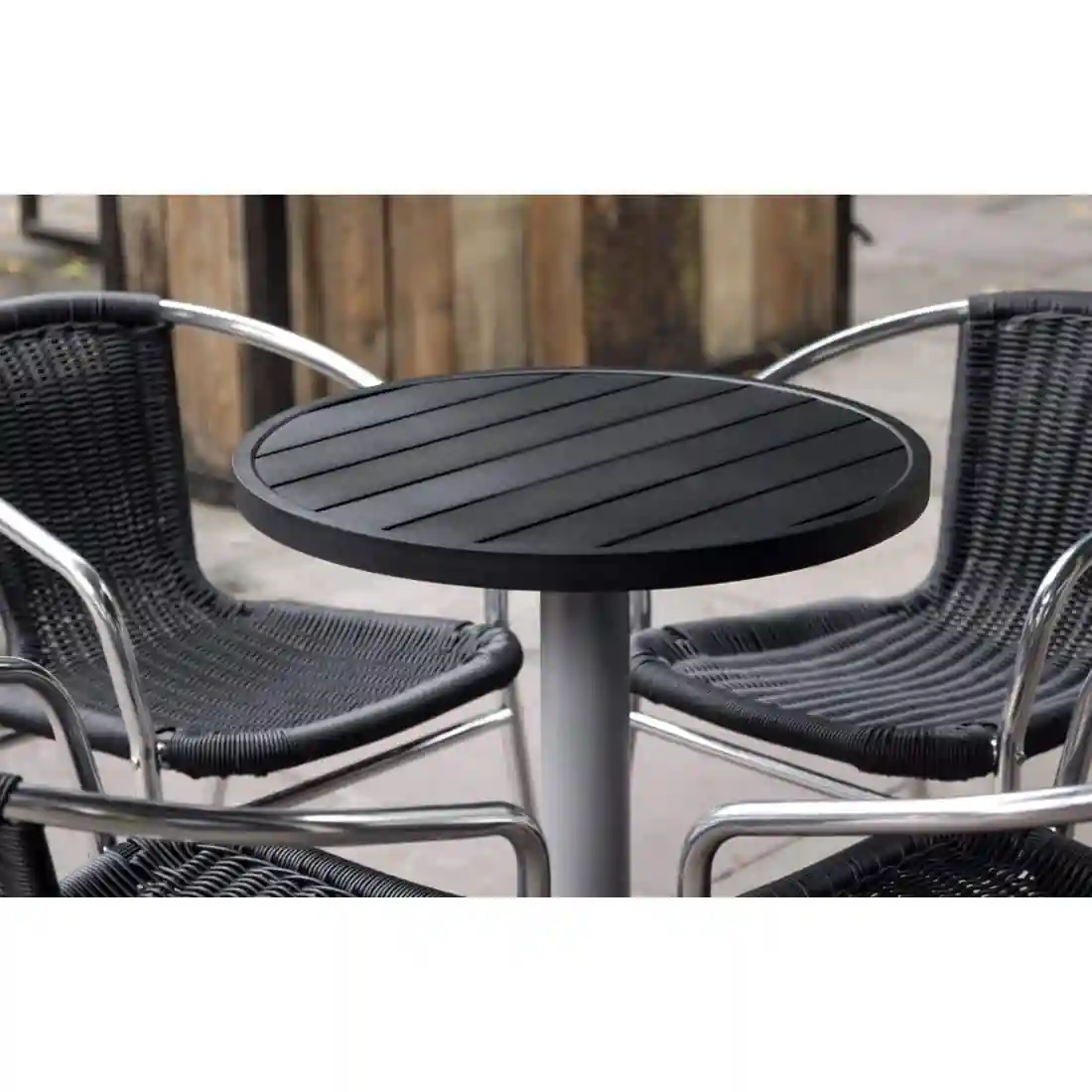 Bolero Aluminium Round Table Top Black 580mm - Image 6