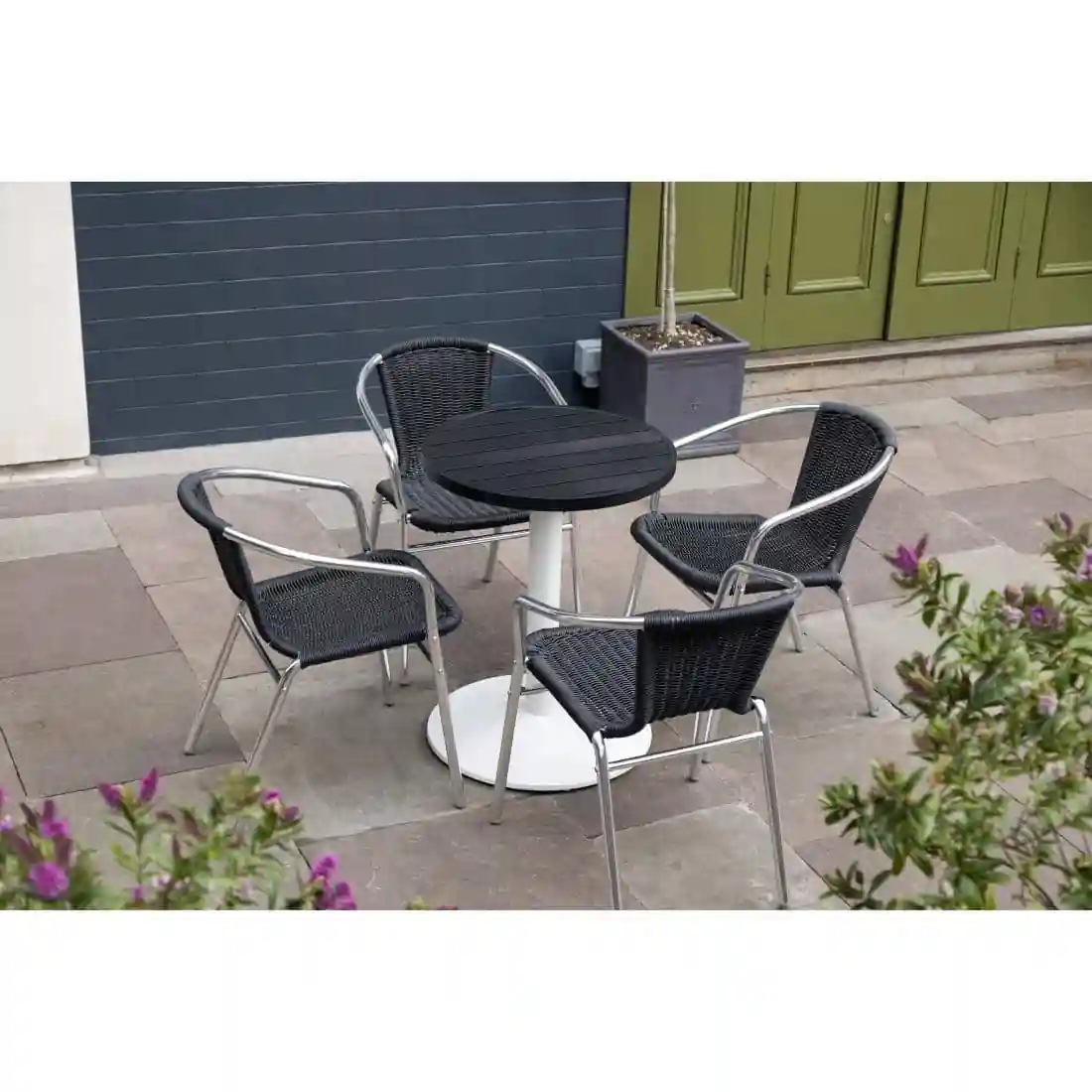 Bolero Aluminium Round Table Top Black 580mm - Image 7