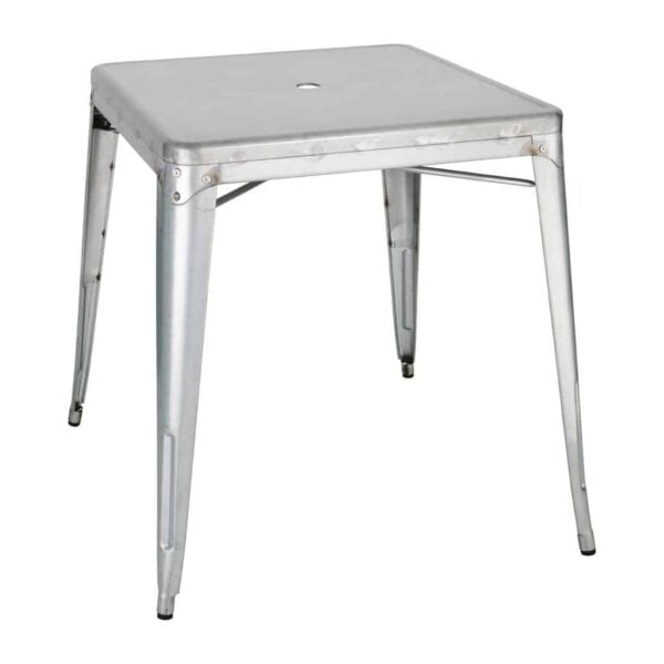 Bolero Bistro Galvanised Steel Square Table 668mm (Single) - Image 2