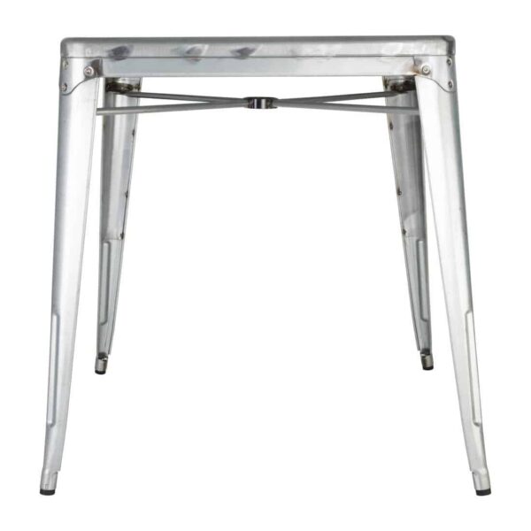 Bolero Bistro Galvanised Steel Square Table 668mm (Single) - Image 3