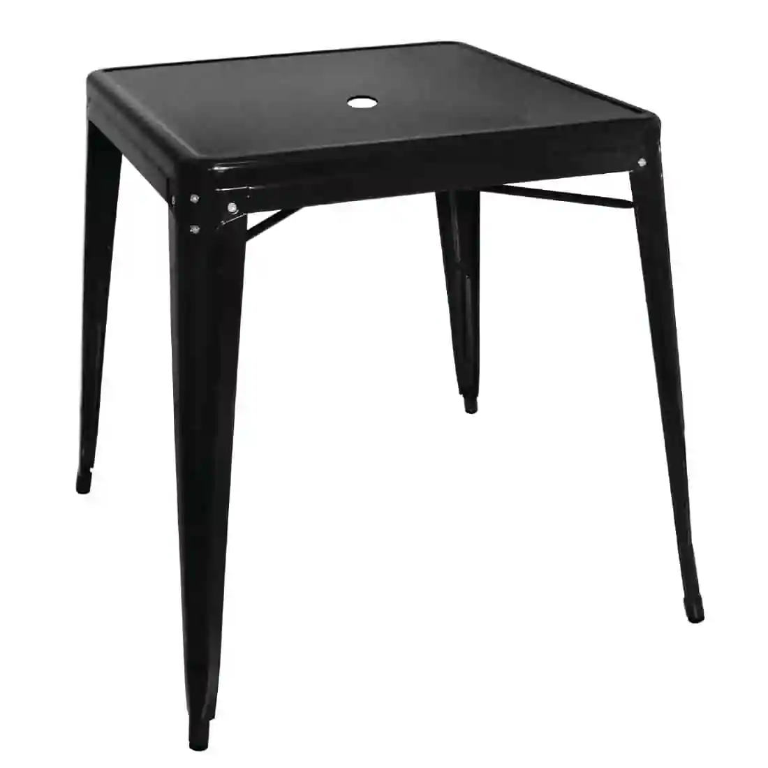 Bolero Bistro Steel Square Table Black 668mm (Single) - Image 1