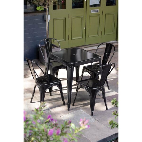 Bolero Bistro Steel Square Table Black 668mm (Single) - Image 10