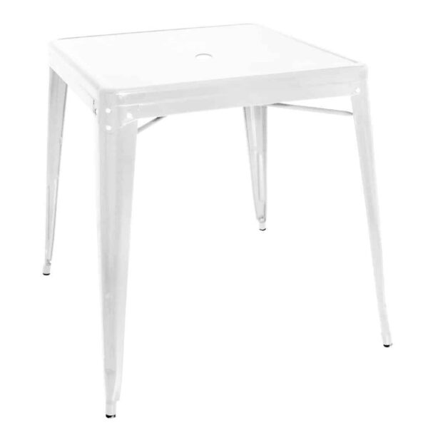 Bolero Bistro Square Steel Table White 668mm (Single) - Image 2