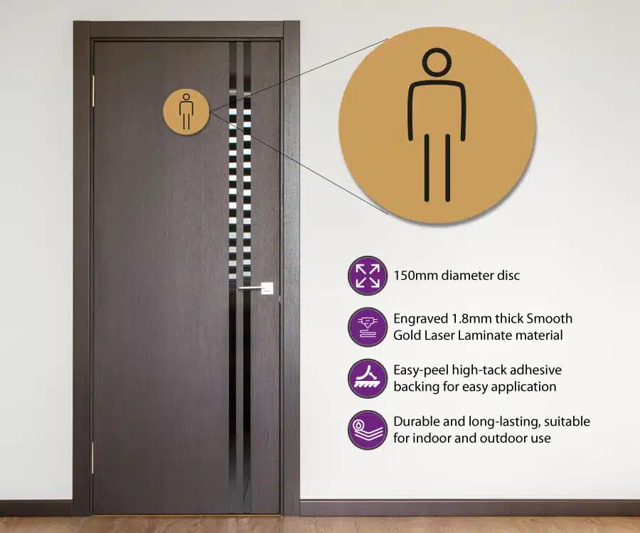 Gents Toilet Door Symbol. 150mm - Image 2