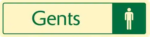 Gents Toilet Sign - Metal Door Signs
