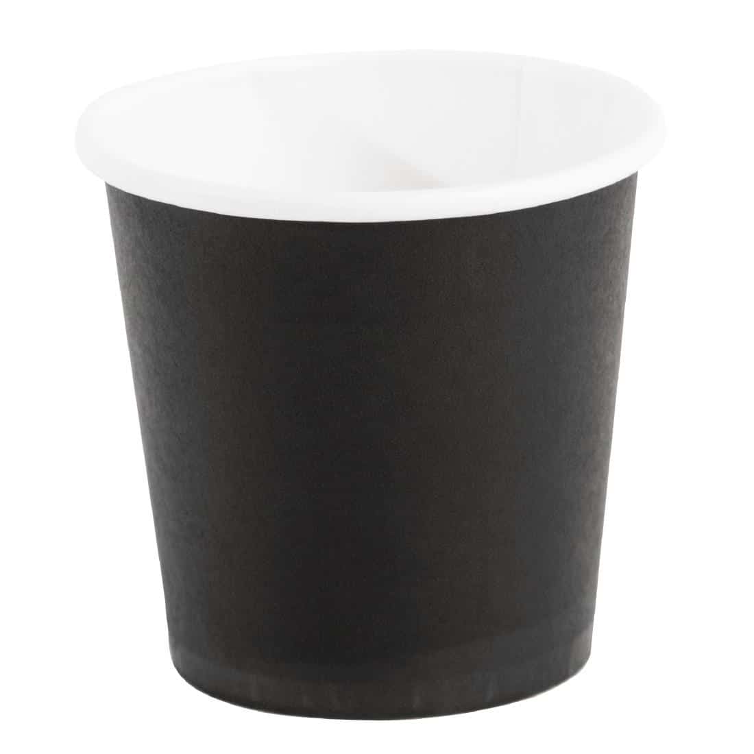 Fiesta Recyclable Espresso Cups Single Wall Black 112ml / 4oz (Pack of 50)