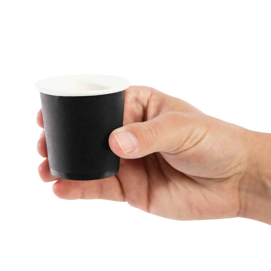 Fiesta Recyclable Espresso Cups Single Wall Black 112ml / 4oz (Pack of 50) - Image 6