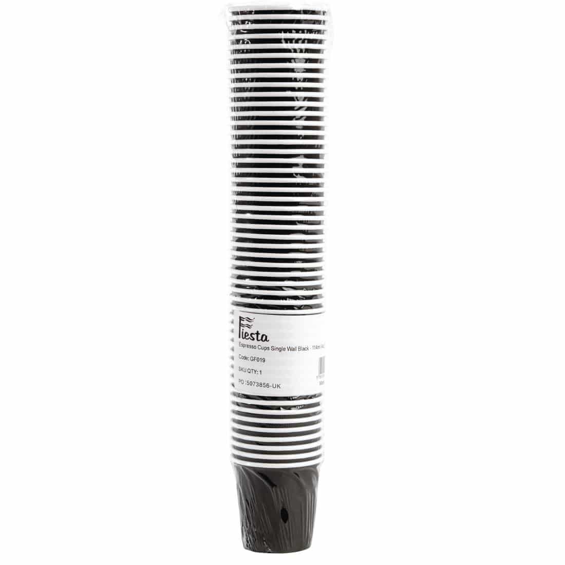 Fiesta Recyclable Espresso Cups Single Wall Black 112ml / 4oz (Pack of 50) - Image 7