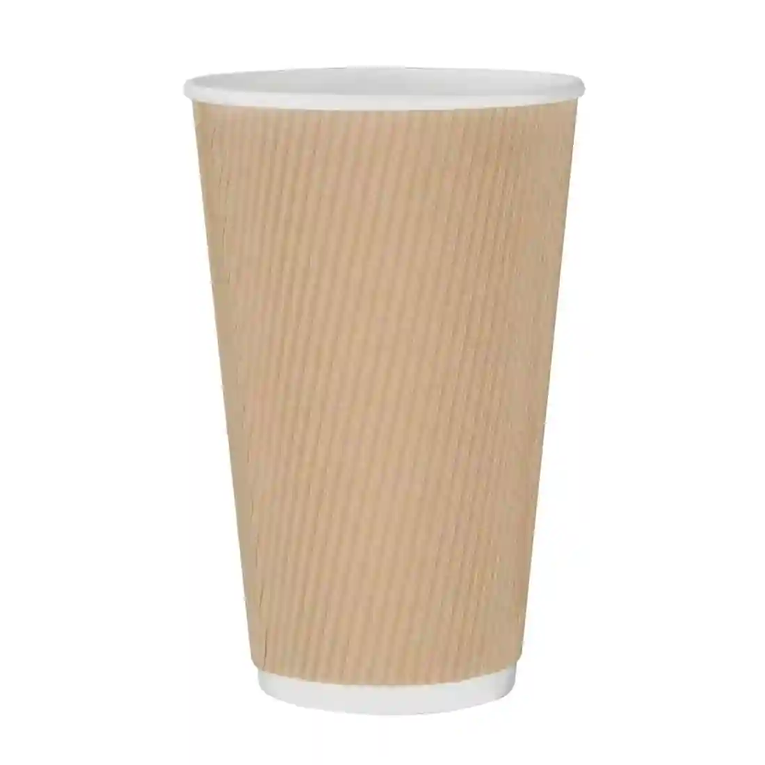 Fiesta Recyclable Coffee Cups Ripple Wall Kraft 455ml / 16oz (Pack of 500) - Image 1