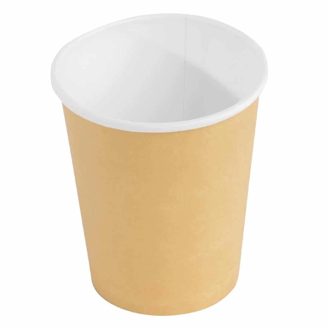 Fiesta Recyclable Coffee Cups Single Wall Kraft 225ml / 8oz (Pack of 50) - Image 4