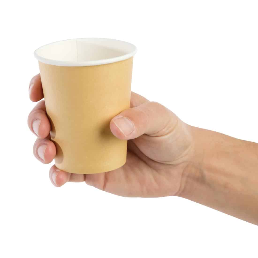 Fiesta Recyclable Coffee Cups Single Wall Kraft 225ml / 8oz (Pack of 50) - Image 6