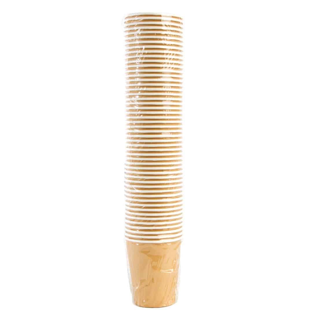 Fiesta Recyclable Coffee Cups Single Wall Kraft 225ml / 8oz (Pack of 50) - Image 7