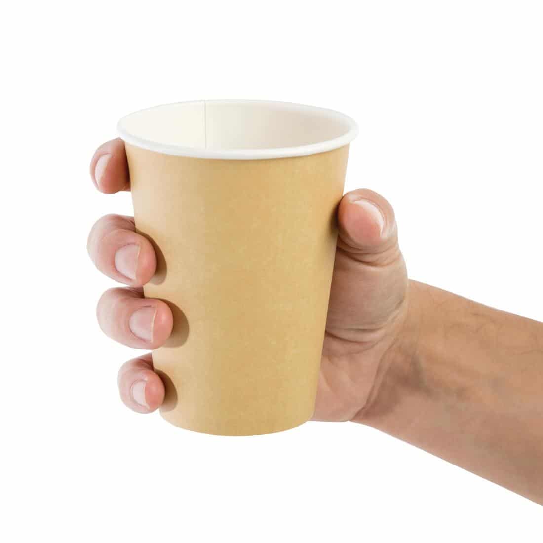 Fiesta Recyclable Coffee Cups Single Wall Kraft 340ml / 12oz (Pack of 1000) - Image 6