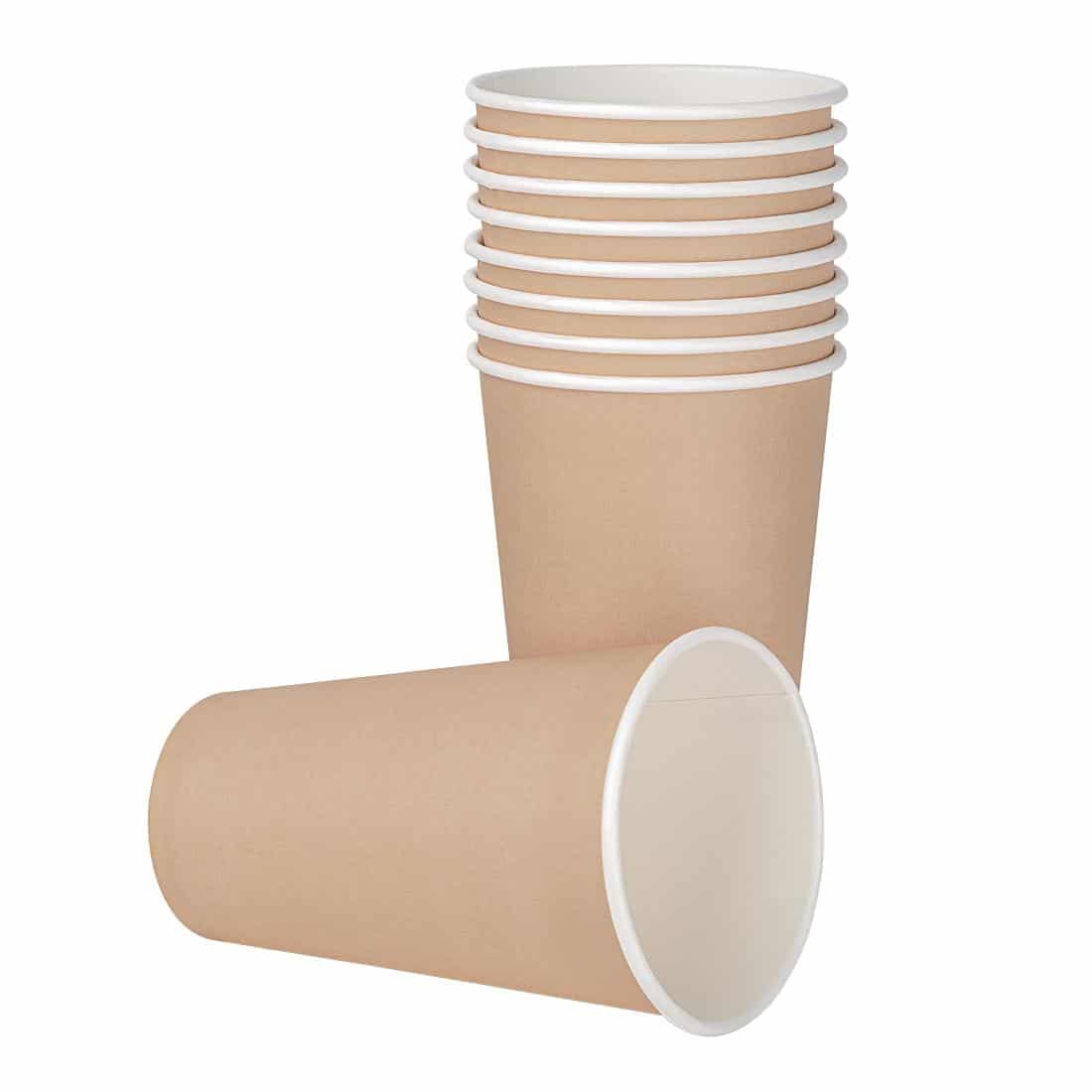 Fiesta Recyclable Single Wall Takeaway Coffee Cups Kraft 455ml / 16oz (Pack of 50) - Image 3