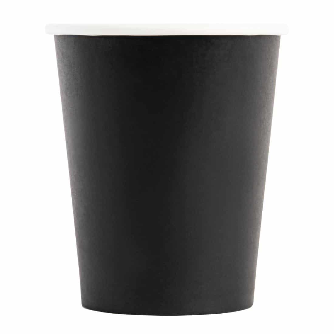 Fiesta Recyclable Coffee Cups Single Wall Black 225ml / 8oz (Pack of 1000) - Image 3