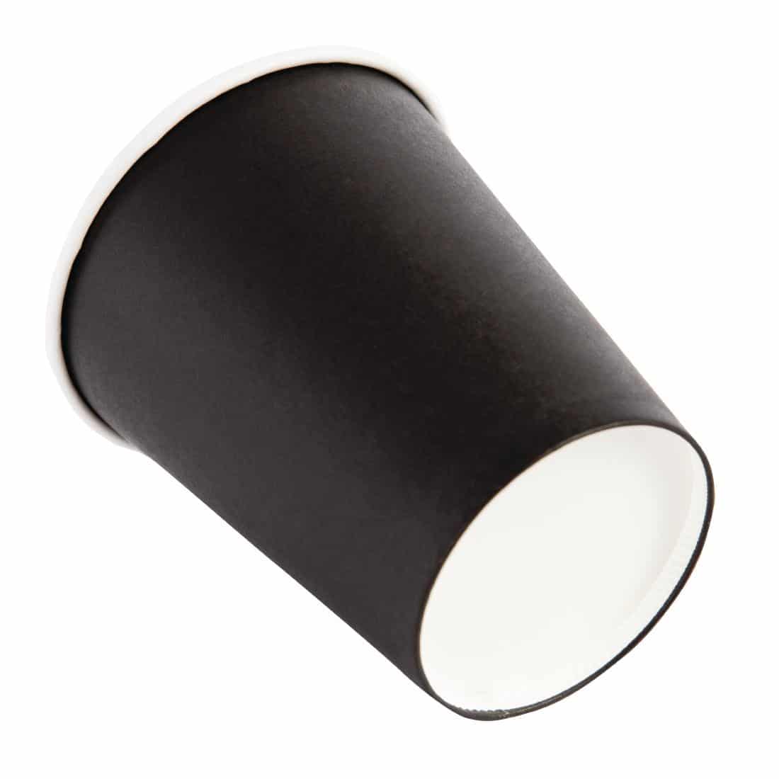 Fiesta Recyclable Coffee Cups Single Wall Black 225ml / 8oz (Pack of 1000) - Image 4