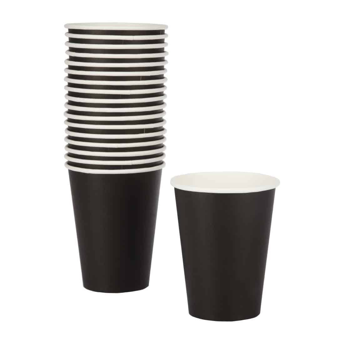 Fiesta Recyclable Coffee Cups Single Wall Black 340ml / 12oz (Pack of 1000) - Image 3