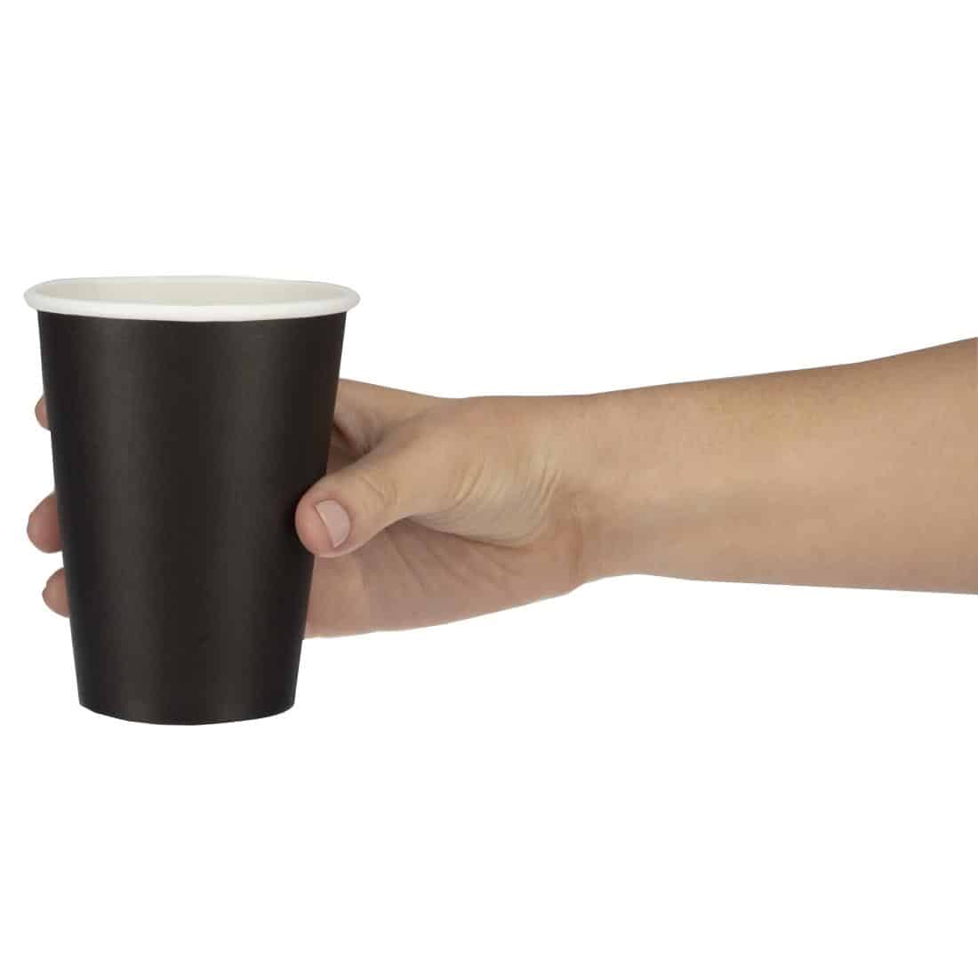 Fiesta Recyclable Coffee Cups Single Wall Black 340ml / 12oz (Pack of 1000) - Image 4