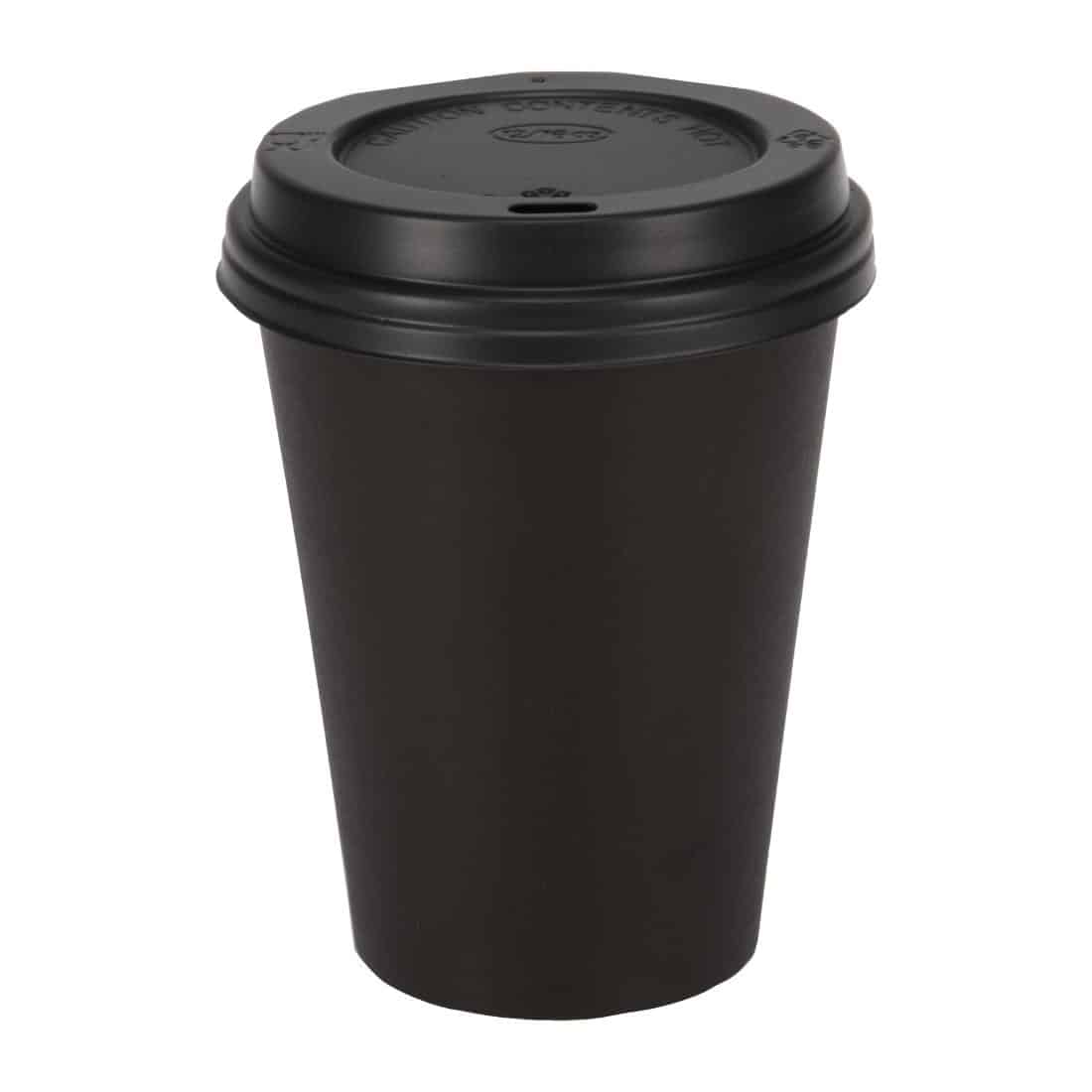 Fiesta Recyclable Coffee Cups Single Wall Black 340ml / 12oz (Pack of 1000) - Image 5
